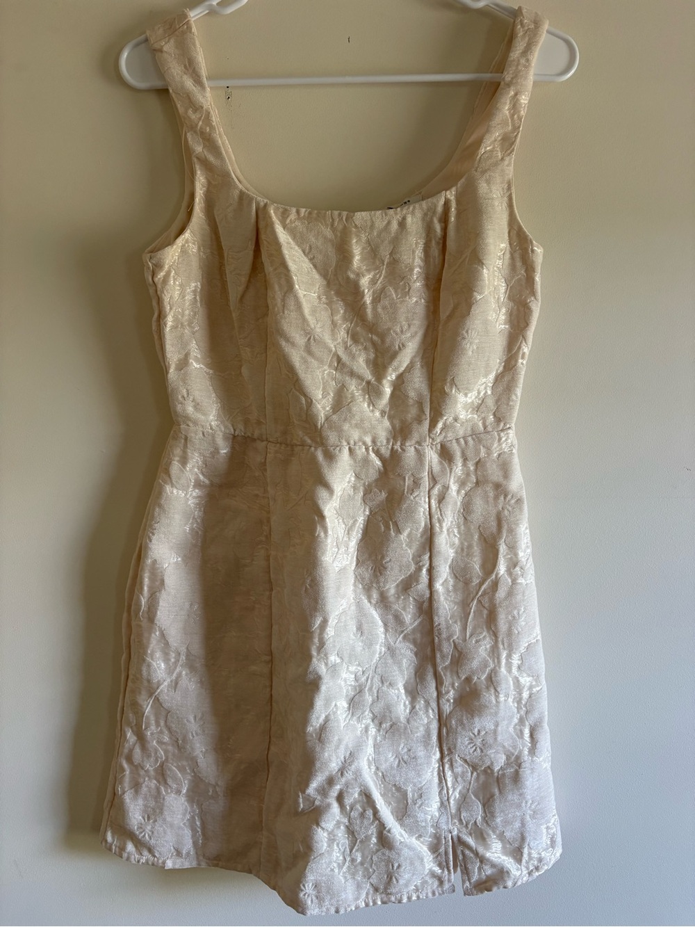 Francesca's Collections Cream Floral Jacquard Mini Dress